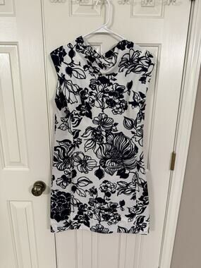 Edith Flagg Vintage 1960s Navy White Dress 8